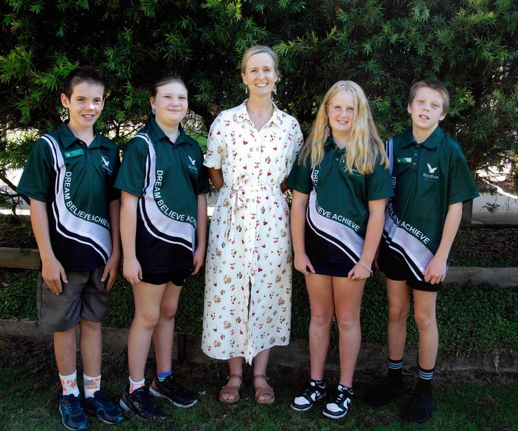 Principal with Year 6 leaders.